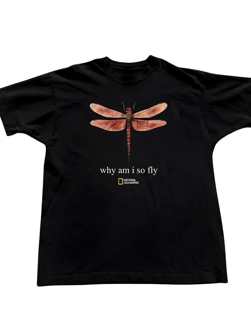 Gildan Black Tee with Red Dragonfly Graphic